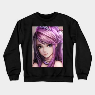 Anime Manga Girl Pink Hair Crewneck Sweatshirt